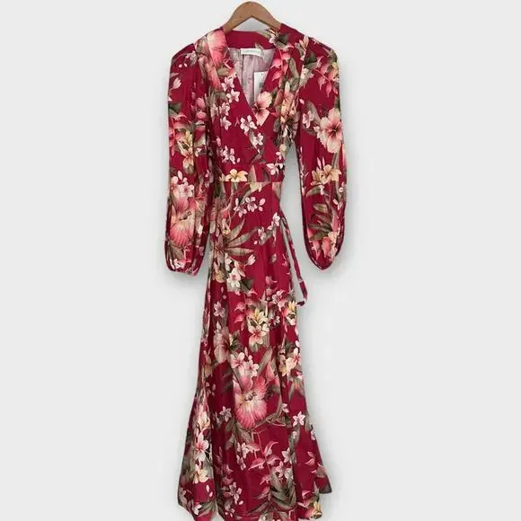 Zimmerman Lexi Floral Long Wrap Dress Size 0 (4 US) NWT - Picture 4 of 12